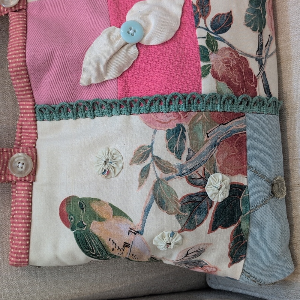 Floral Patchwork Hand Crafted Double Handle Tote … - image 2